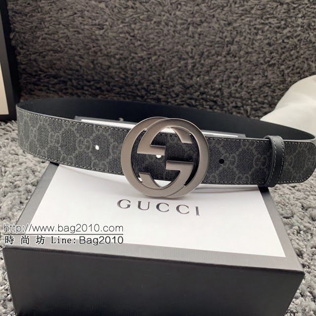 Gucci男士皮帶 古奇防水經典雙G互扣腰帶  jjp1590